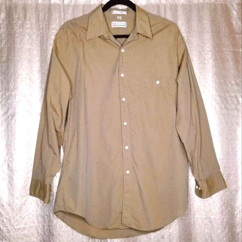 Cezani EUC 16 cotton long-sleeved button-down shirt - taupe